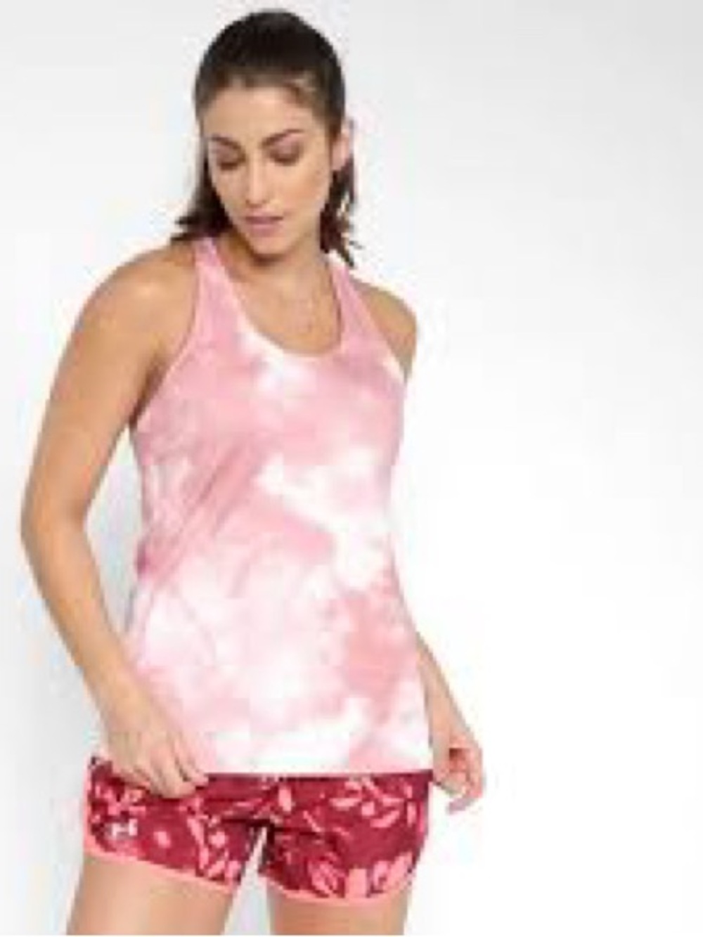 Under Armour Women's Pink & White Tie-Dye Performance Tank